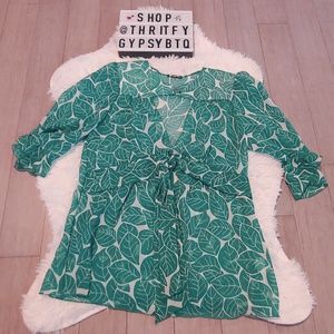 Lily White Sheer Floral Blouse Size Medium